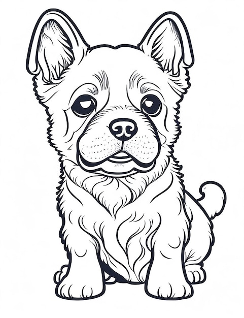 Cute Cartoon puppy and dog Illustraton