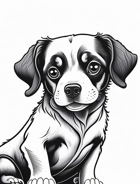 Cute Cartoon puppy and dog Illustraton