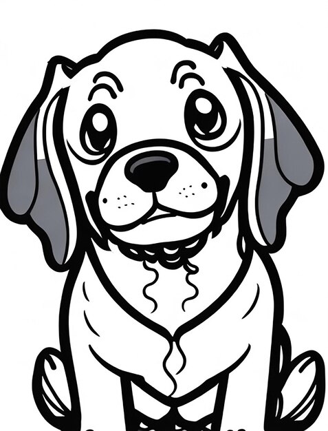 Cute Cartoon puppy and dog Illustraton