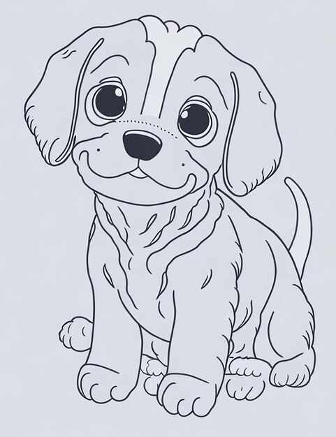 Cute cartoon puppy and dog illustraton