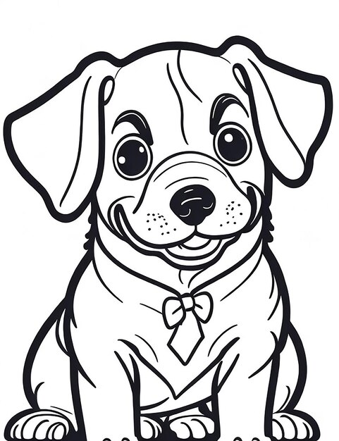 Cute Cartoon puppy and dog Illustraton