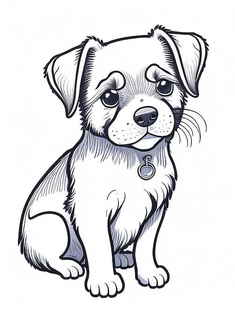 Cute Cartoon puppy and dog Illustraton