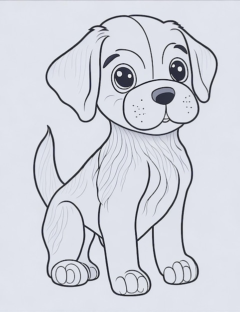 Cute Cartoon puppy and dog Illustraton