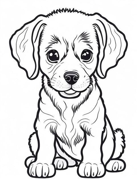 Cute Cartoon puppy and dog Illustraton