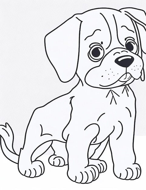 Photo cute cartoon puppy and dog illustraton