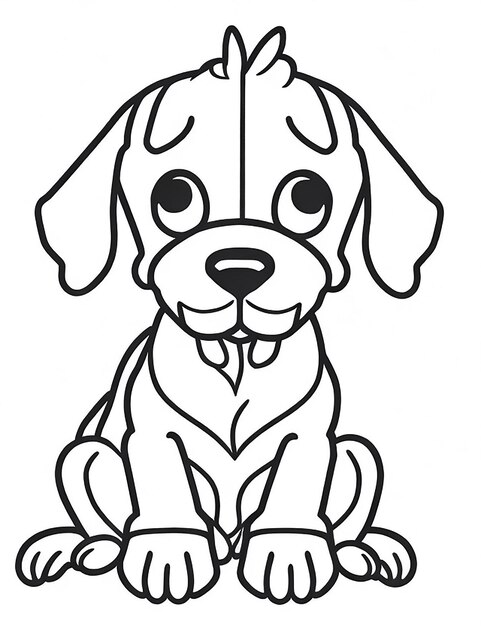 Foto piccolo cucciolo di cartone animato e cane illustraton