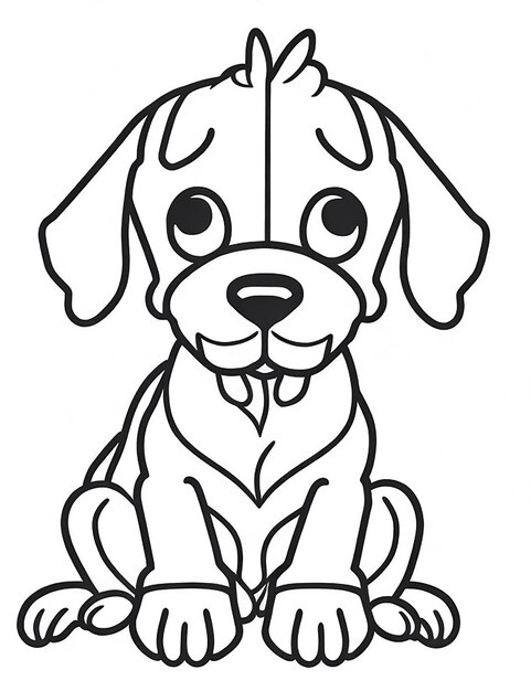 Cute Cartoon puppy and dog Illustraton