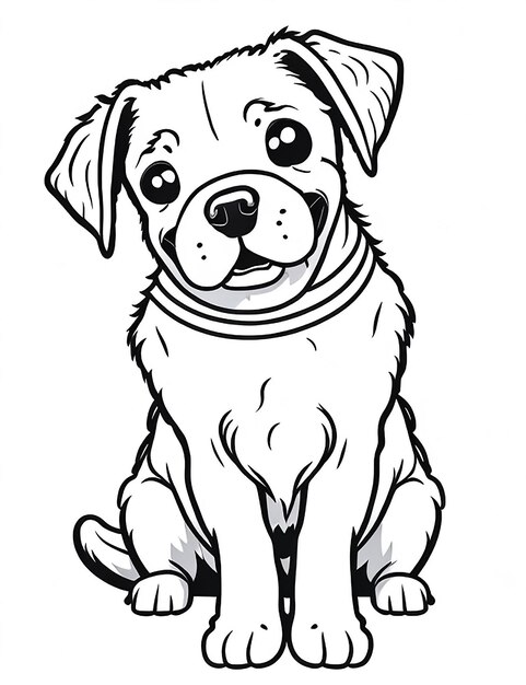 Cute Cartoon puppy and dog Illustraton