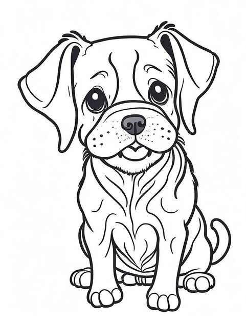 Cute Cartoon puppy and dog Illustraton