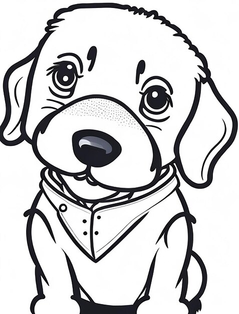 Photo cute cartoon puppy and dog illustraton