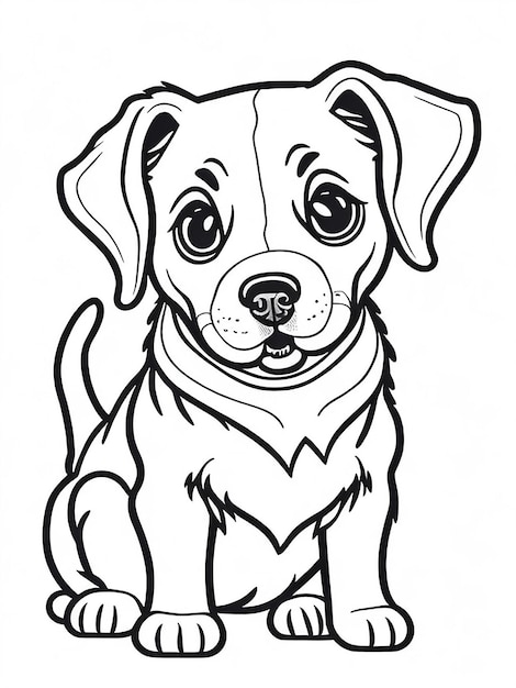 Cute Cartoon puppy and dog Illustraton