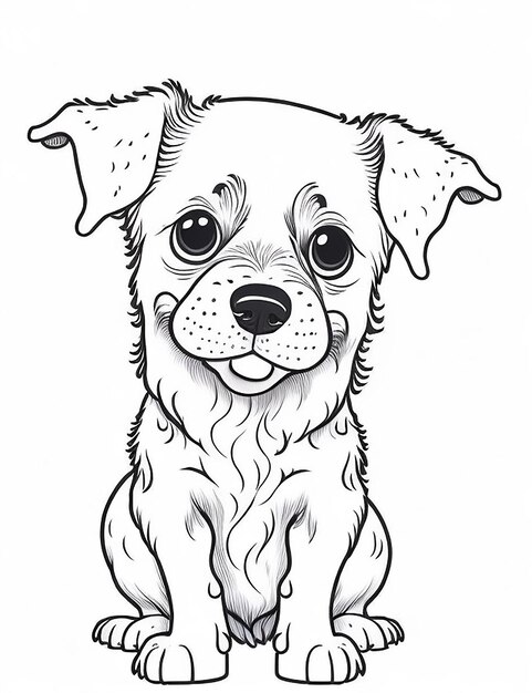 Cute Cartoon puppy and dog Illustraton