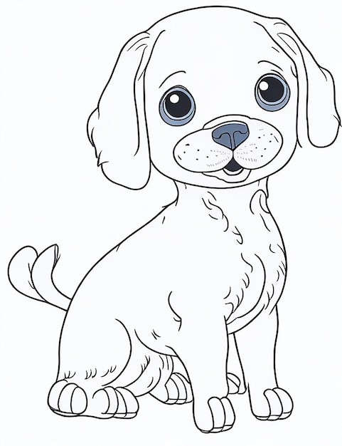 Cute Cartoon puppy and dog Illustraton