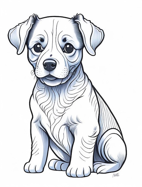 Cute Cartoon puppy and dog Illustraton