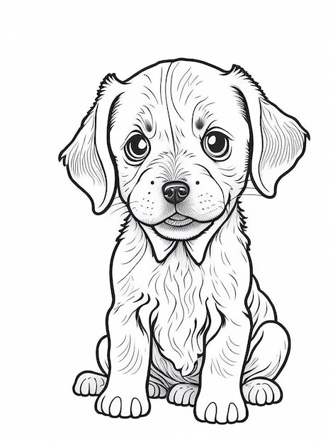 Cute Cartoon puppy and dog Illustraton