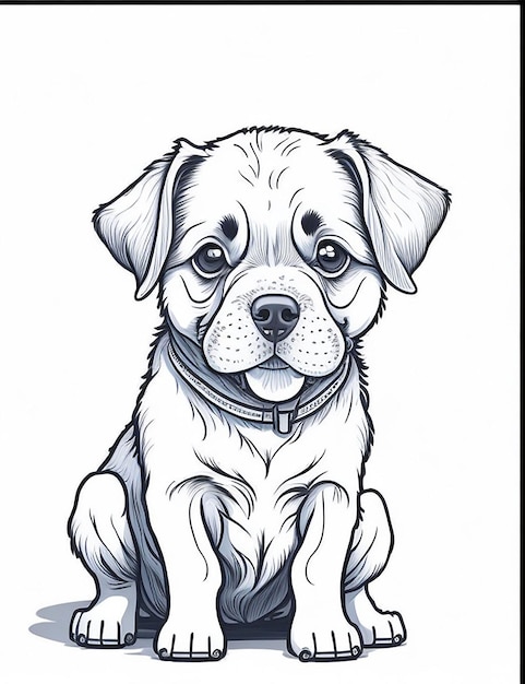 Cute Cartoon puppy and dog Illustraton