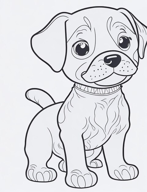 Cute Cartoon puppy and dog Illustraton