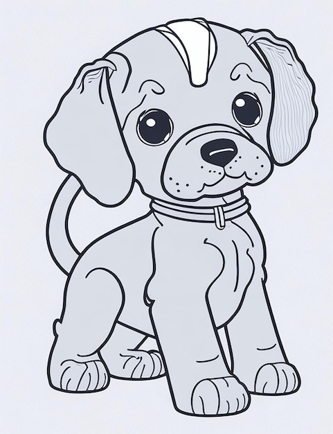 Cute Cartoon puppy and dog Illustraton