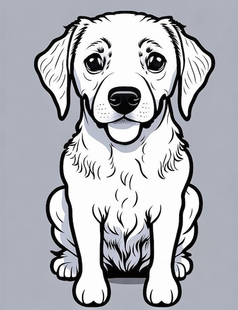 Cute Cartoon puppy and dog Illustraton