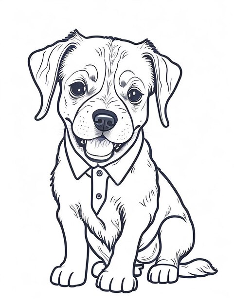 Cute Cartoon puppy and dog Illustraton