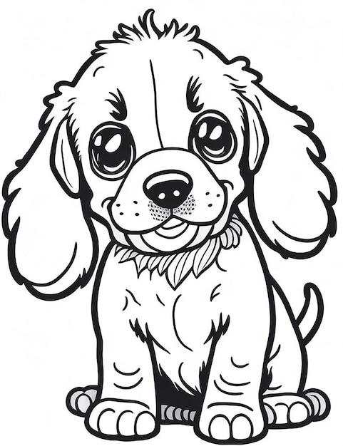 Cute Cartoon puppy and dog Illustraton