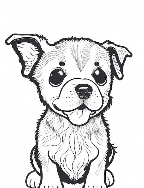 Cute Cartoon puppy and dog Illustraton