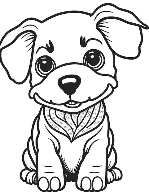 Cute Cartoon puppy and dog Illustraton