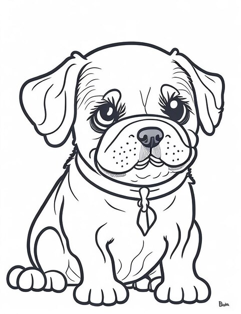 Cute Cartoon puppy and dog Illustraton