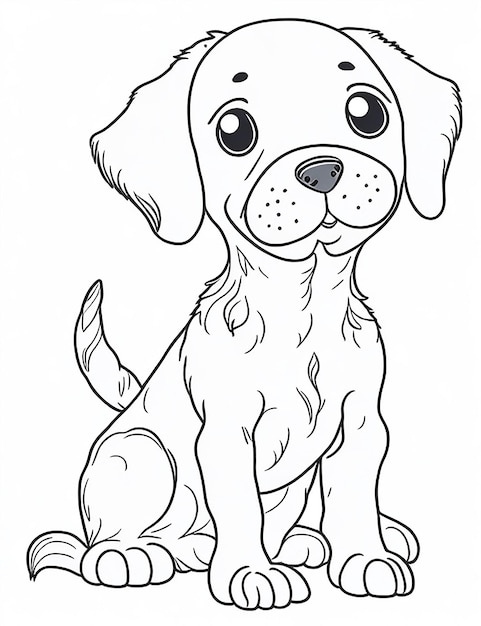 Cute Cartoon puppy and dog Illustraton