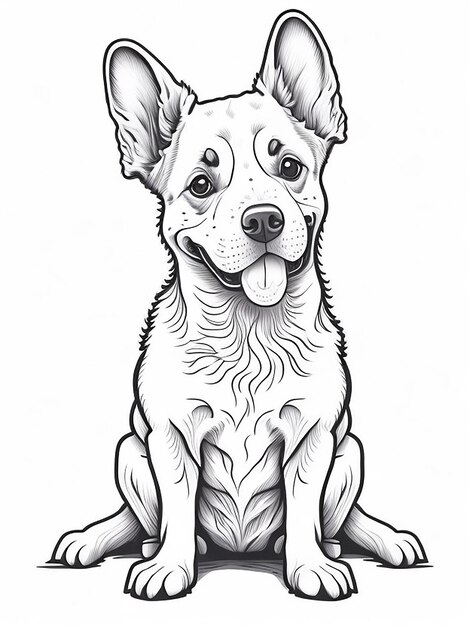 Photo cute cartoon puppy and dog illustraton