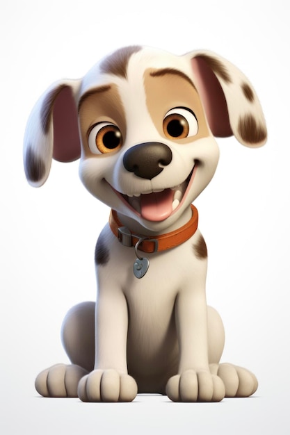 Cute cartoon puppy on a light background