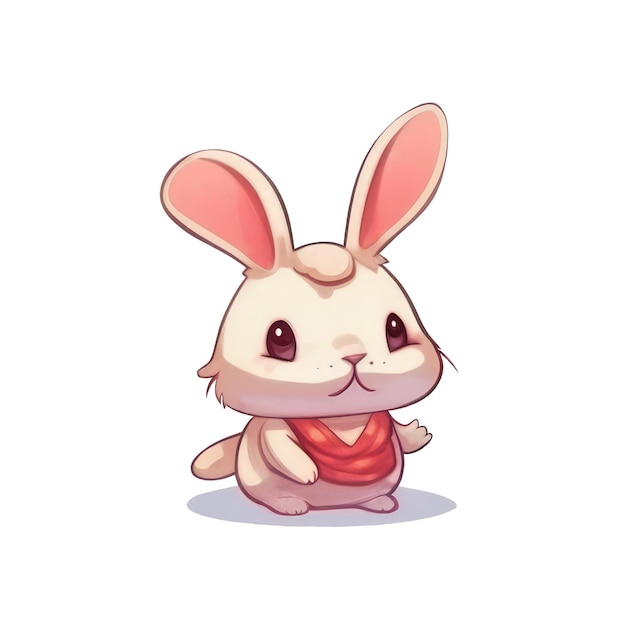 Cute cartoon rabbit illustration ai generative image