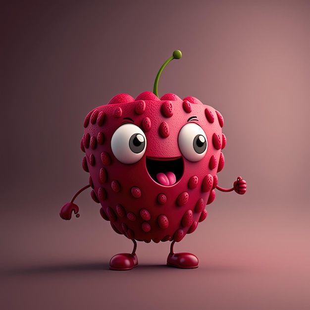 Cute Cartoon Raspberry Character