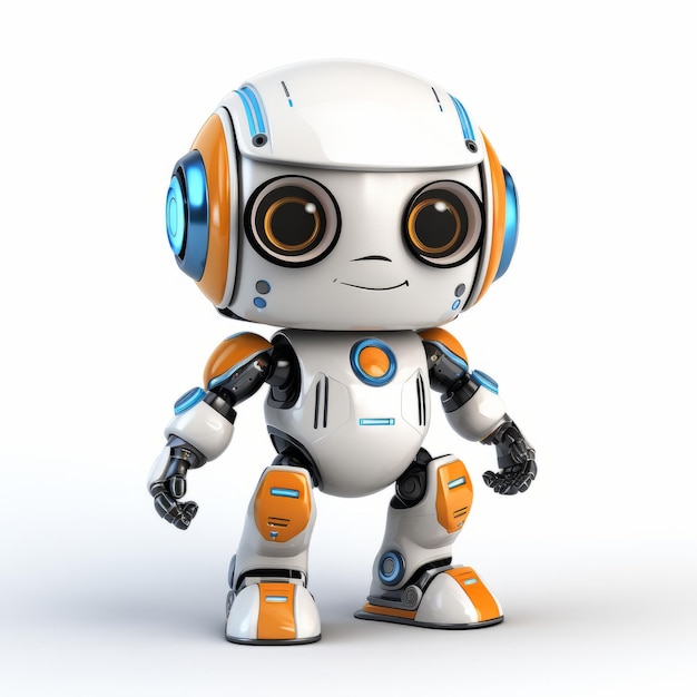 Cute cartoon robot character Vector illustration of a funny robot