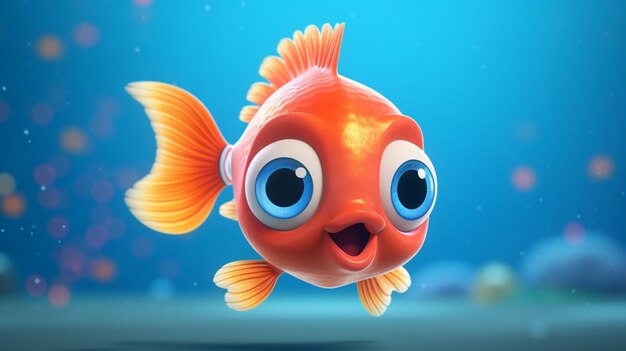 A cute cartoon rui fish character Ai Generative