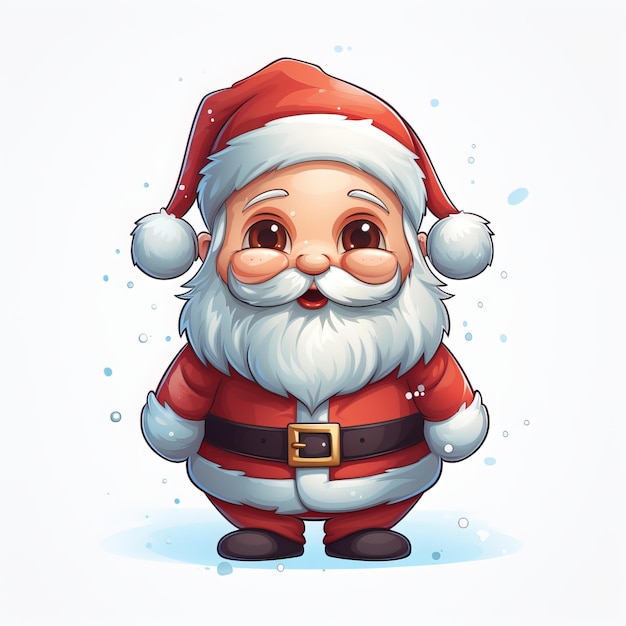 Photo cute cartoon santa claus isolated on white background