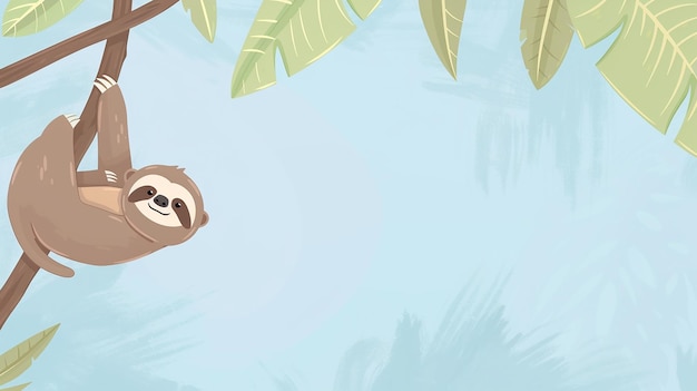 cute cartoon sloth banner with room