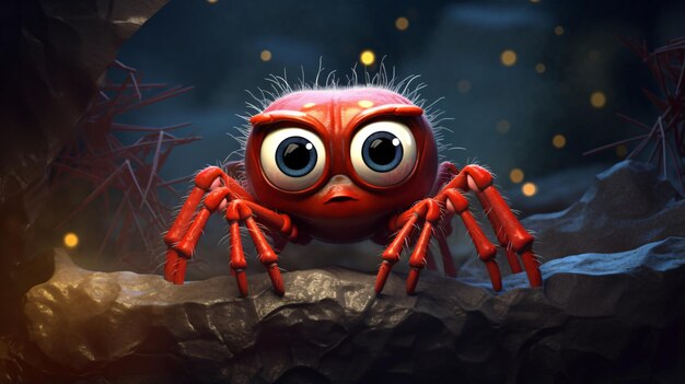 Cute Cartoon Spider Character