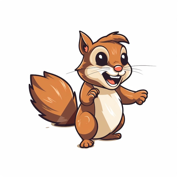 Photo cute cartoon squirrel illustration