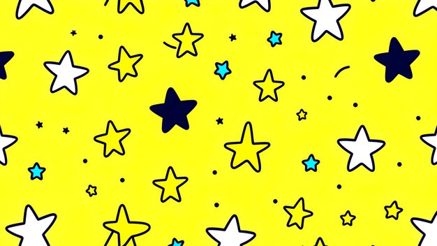 Cute cartoon stars pattern vector illustration background