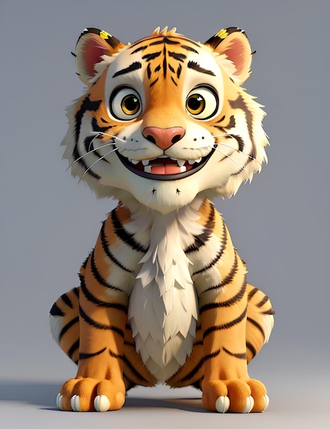 Cute Cartoon Tiger Dressed