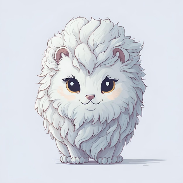 Cute cartoon white tiger Generative AI