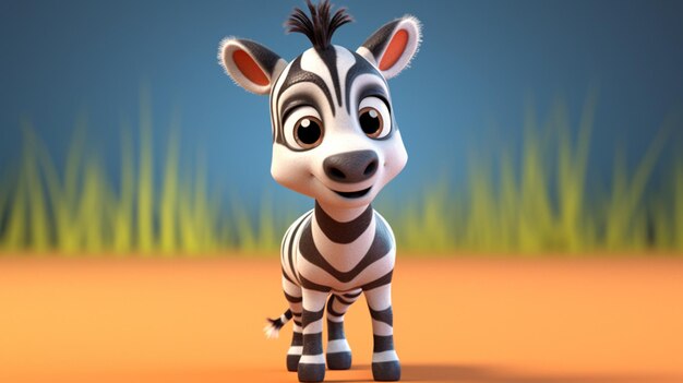 A cute cartoon zebra character Ai Generative