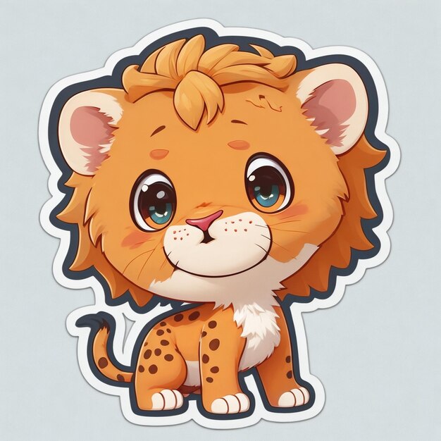 Cute cartoonstyle sticker on white background generated Ai