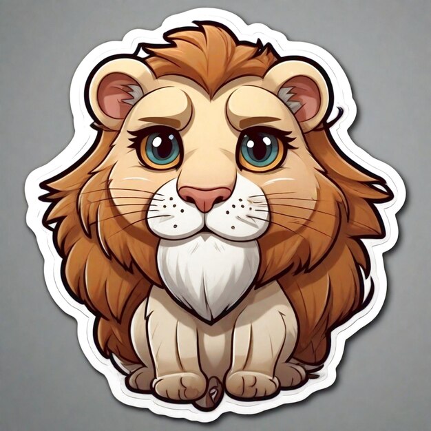 Photo cute cartoonstyle sticker on white background generated ai