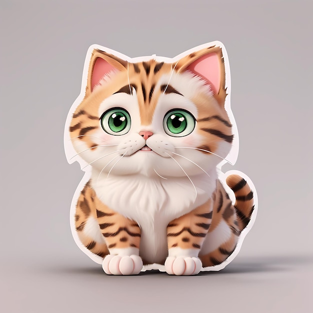 可愛い猫 3D アニメーション ゲネレーティブ AI スティッカーで作りました