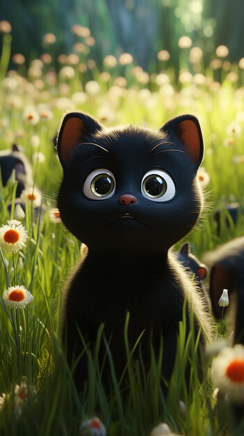 cute cat 3d cartoon