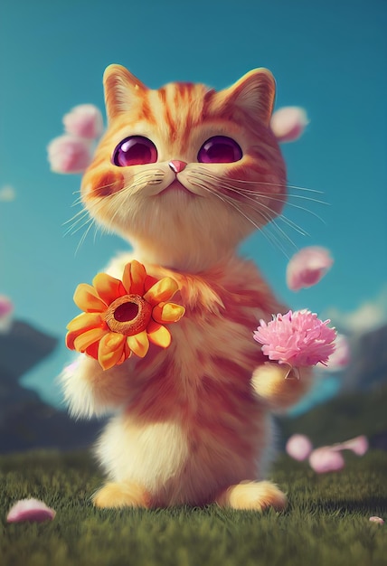 A cute cat 3D