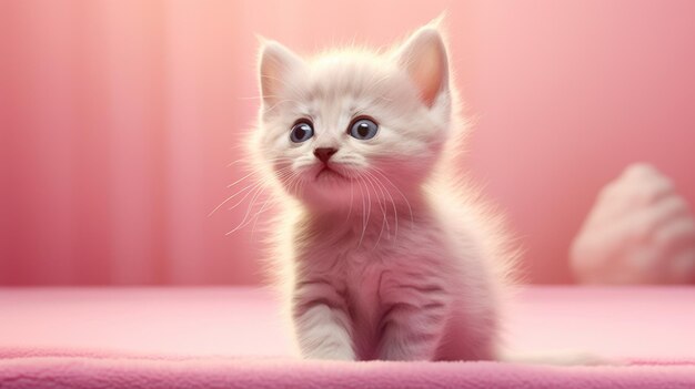 cute-cat-baby-pink-background-