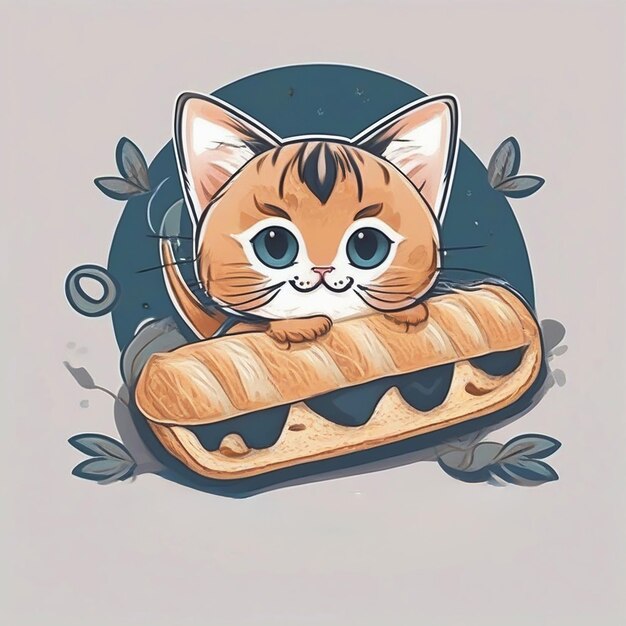 Cute cat burger meal